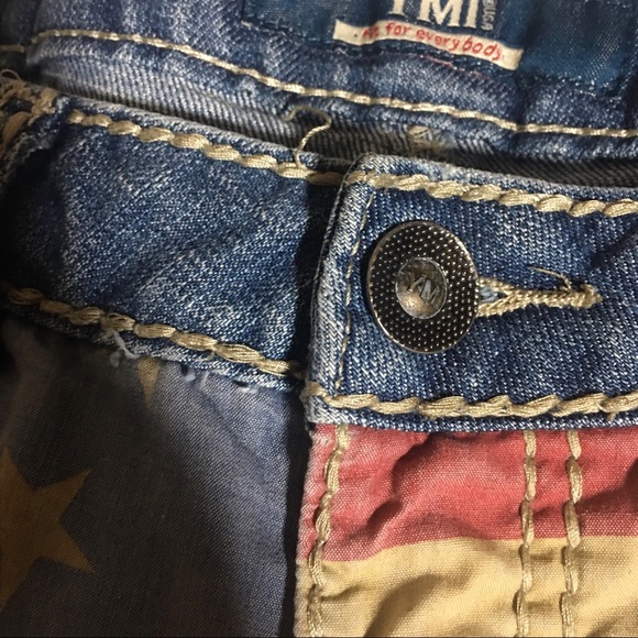 YMI Denim Shorts USA American Flag Jr.-5 - Picture 3 of 8